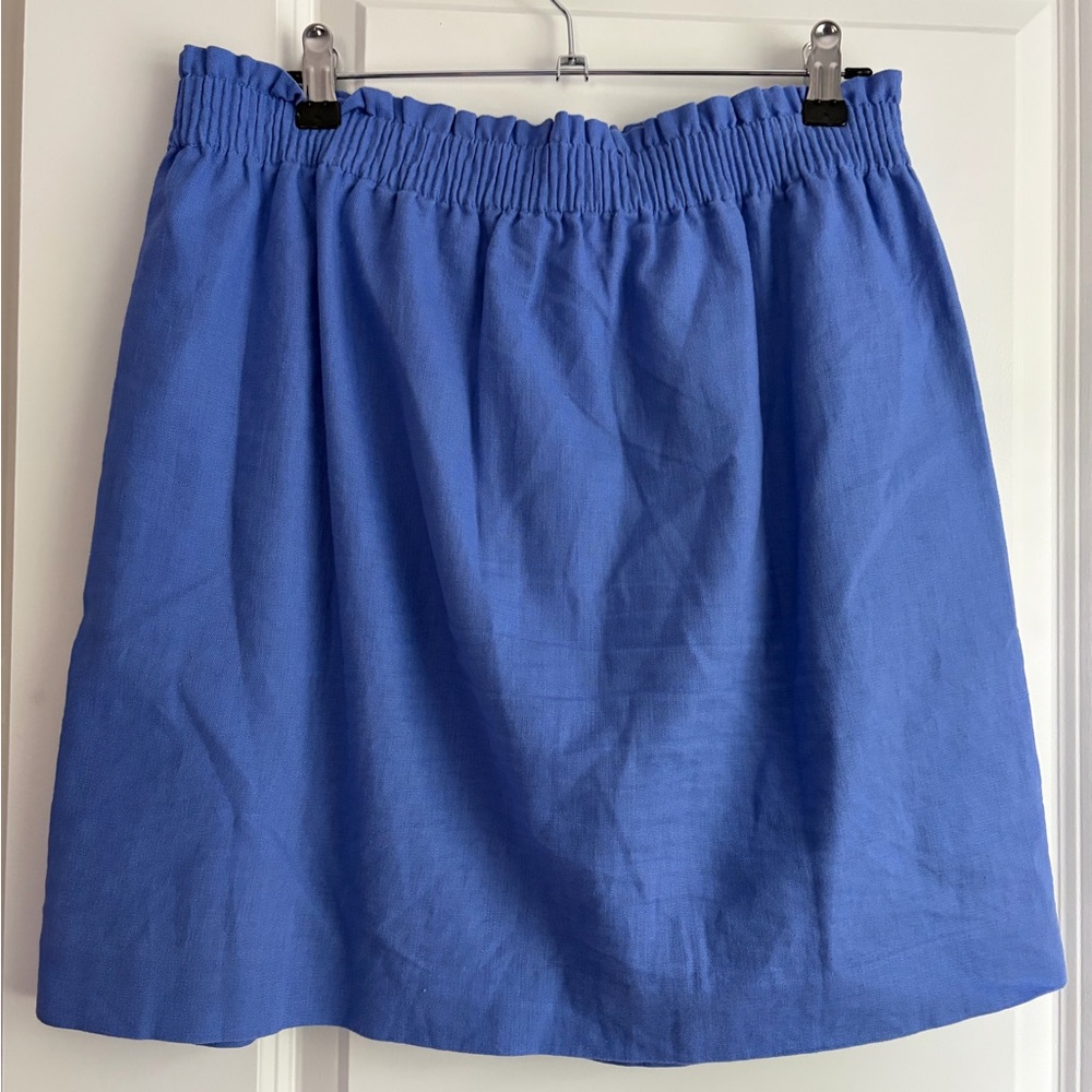 J. Crew Factory Cornflower Blue Elastic-Waist Mini Skirt - Picture 2 of 7